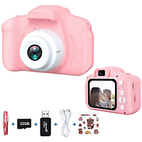 KINSI Kompaktkameras, Multifunktionale Kamera für Kinder Kinderkamera Rosa DSLR-Kamera, , LCD