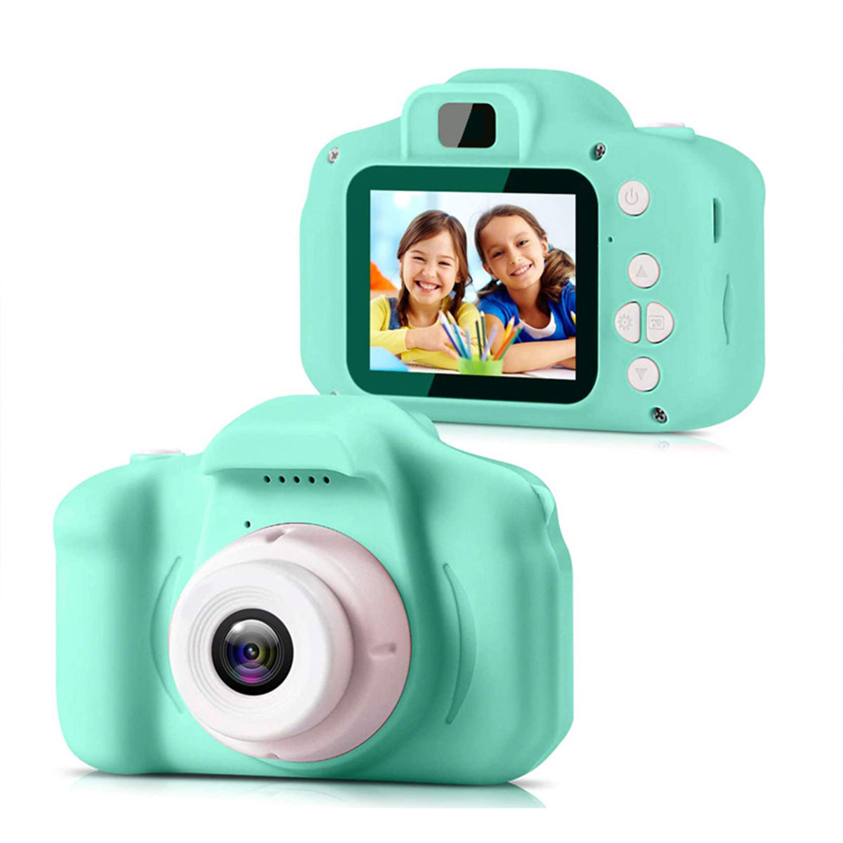 LCD- 2.0-Zoll,Cartoon-Aufkleber,1080P 32GB,USB KINSI Kinderkamera DSLR-Kamera, HD Kamera,mit Sofortbildkamera Kinder Grüne