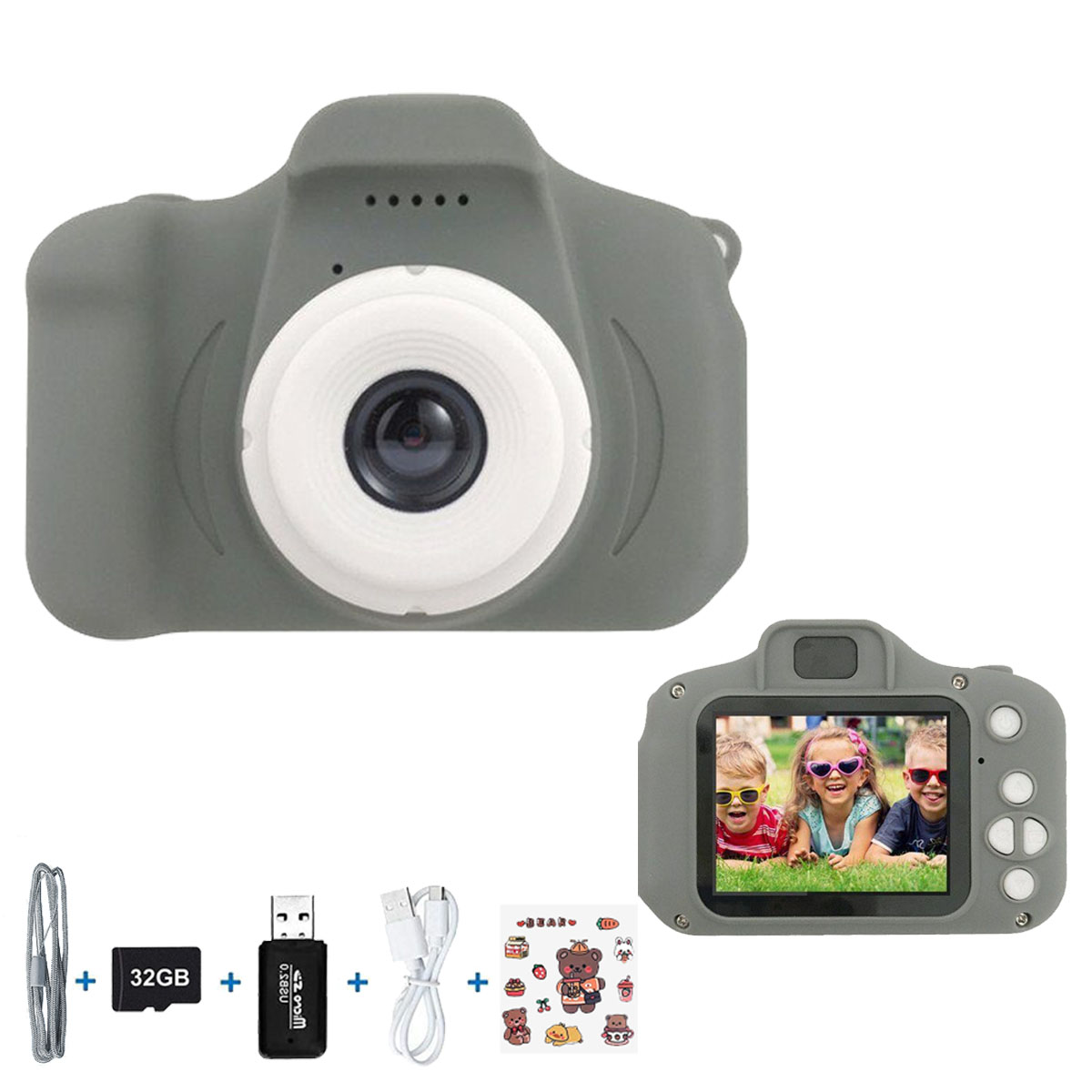 Kinder Multifunktionale DSLR-Kamera, KINSI Kamera, Kamera Kinderkamera Kompaktkameras, Schwarze LCD