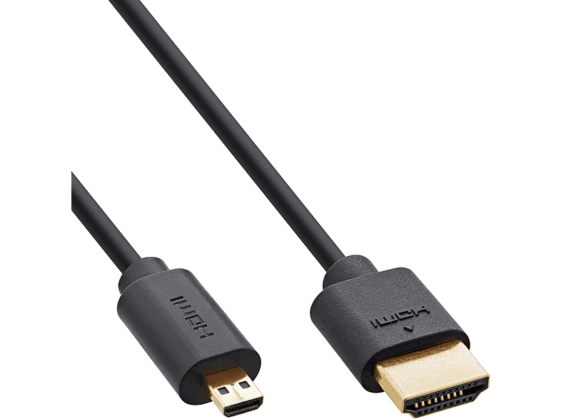 A INLINE Kabel, / Stecker D Ultra HDMI schwarz HDMI 8K4K, Slim High InLine® Speed