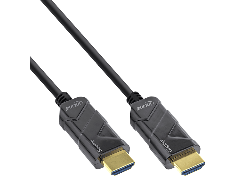 INLINE InLine® HDMI AOC Kabel, Ultra High Speed 8K4K, schwarz, 80m Kabel - HDMI
