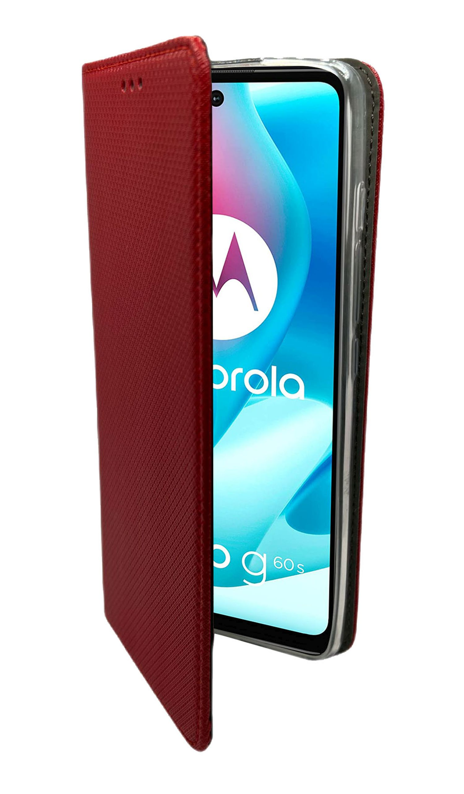 Motorola, G62 Elegante COFI Buch-Tasche, Rot Moto Bookcover, 5G,