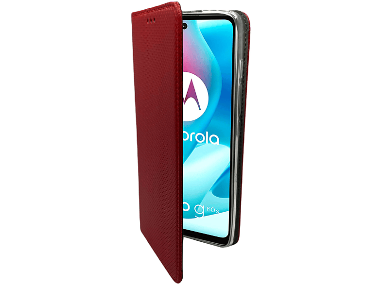 Motorola, G62 Elegante COFI Buch-Tasche, Rot Moto Bookcover, 5G,