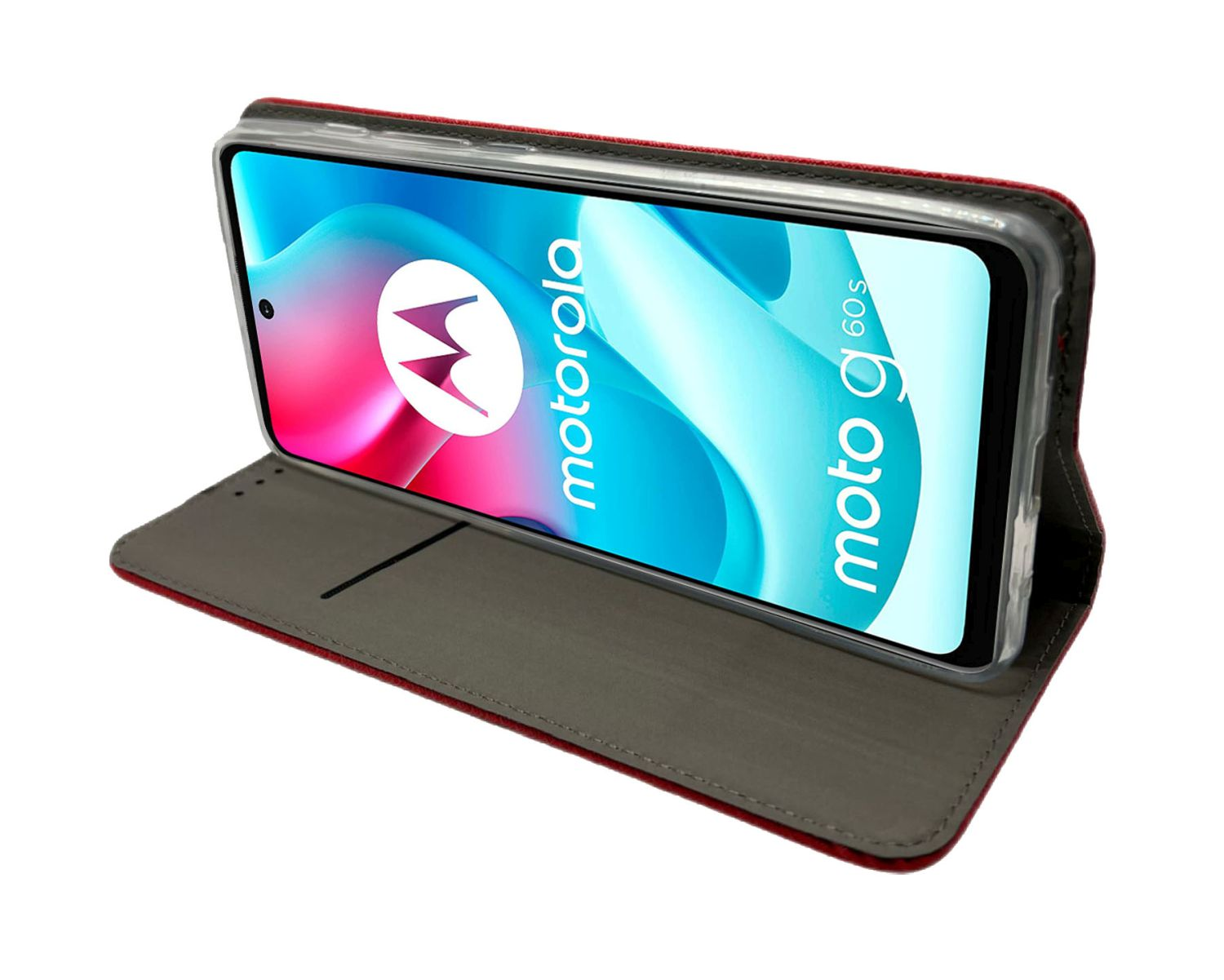 Moto Bookcover, G62 Motorola, Buch-Tasche, Elegante Rot COFI 5G,