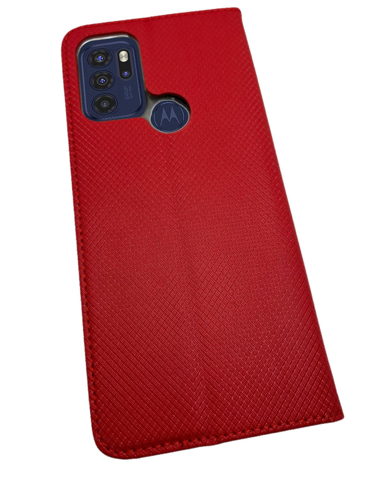G62 Moto Rot Elegante Bookcover, 5G, Motorola, Buch-Tasche, COFI