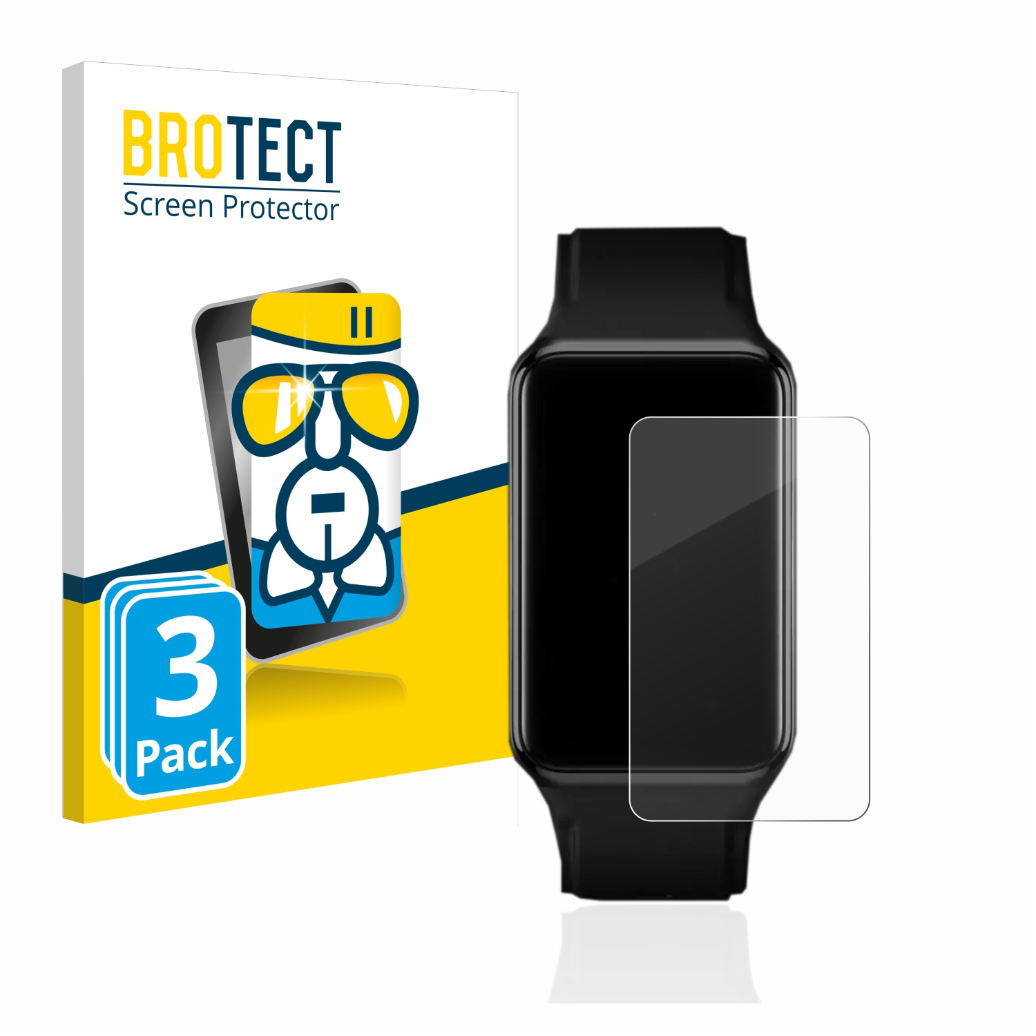 BROTECT 3x Airglass Schutzfolie(für Free) Oppo Watch klare