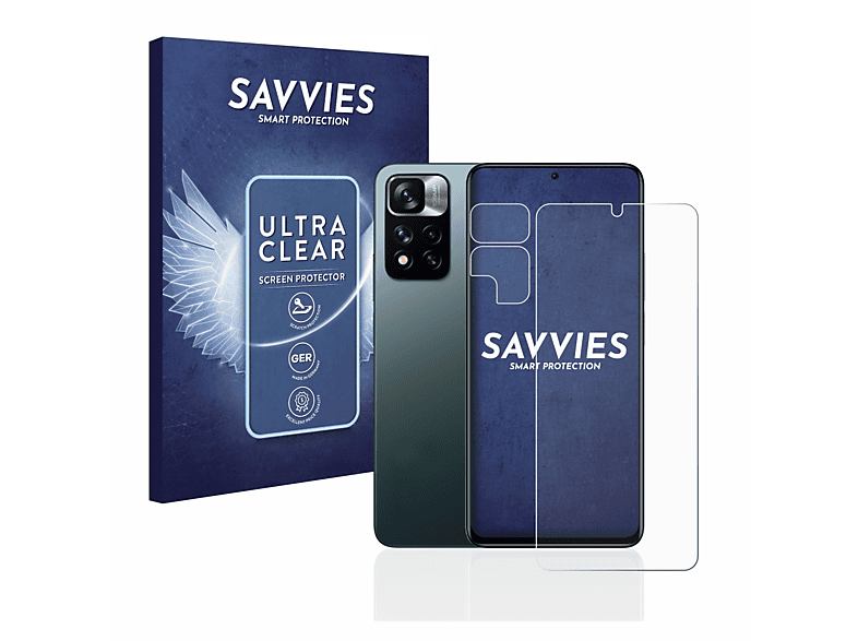 klare SAVVIES 18x Note Pro+ 11 Redmi Xiaomi Schutzfolie(für 5G)