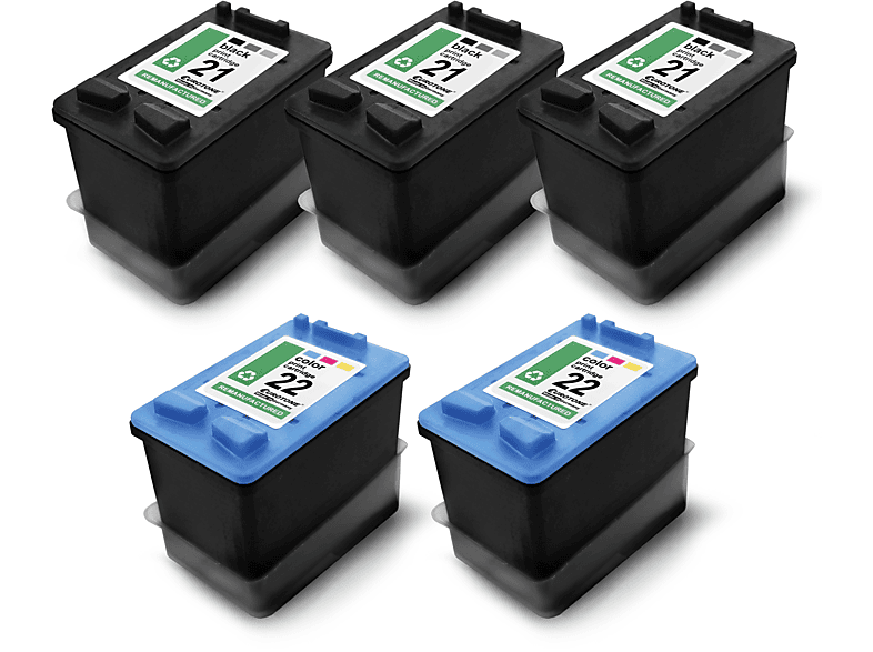 EUROTONE PSC1402 5er Set Ink Cartridge Mehrfarbig (HP 22XL / C9352CE 21XL / C9351CE)