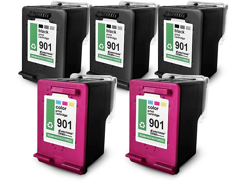 901XL Set / 5er Cartridge OfficeJet (HP 4500 EUROTONE Mehrfarbig Ink / CC654AE) CC656AE 901XL