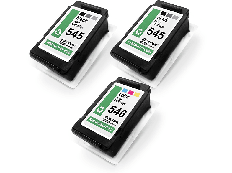 EUROTONE IP2850 3er Set Ink Cartridge Mehrfarbig (Canon CL546XL / 8288B001 PG545XL / 8286B001)