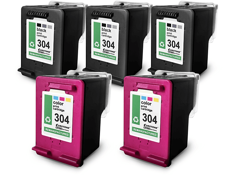 N9K08AE / 304XL) (HP 5er Cartridge DeskJet EUROTONE Ink Mehrfarbig / 304XL N9K07AE 3720 Set