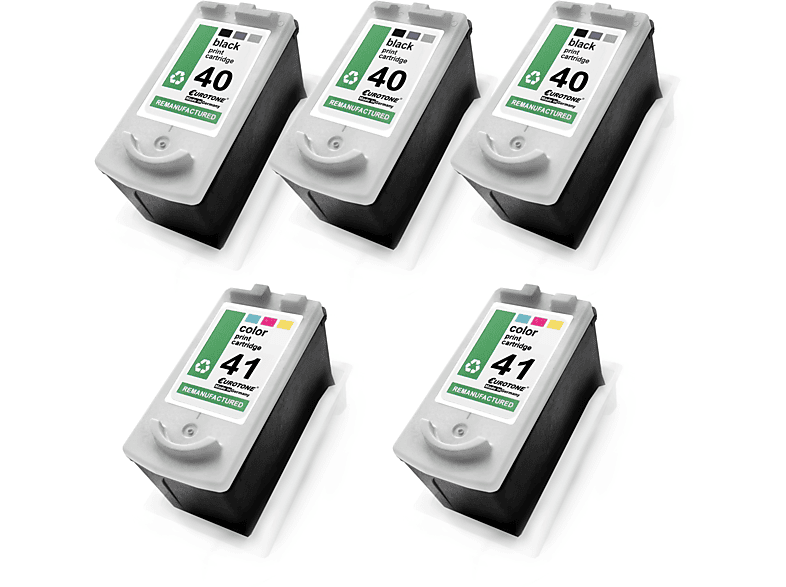 EUROTONE MP140 XL 5er Set Ink Cartridge Mehrfarbig (Canon CL41 / 0617B001 PG40 / 0615B001)