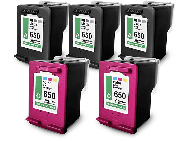 , Ink Mehrfarbig Cartridge EUROTONE (650 , BK CZ102AE, ET1453018 CZ101AE, HP650) 650C