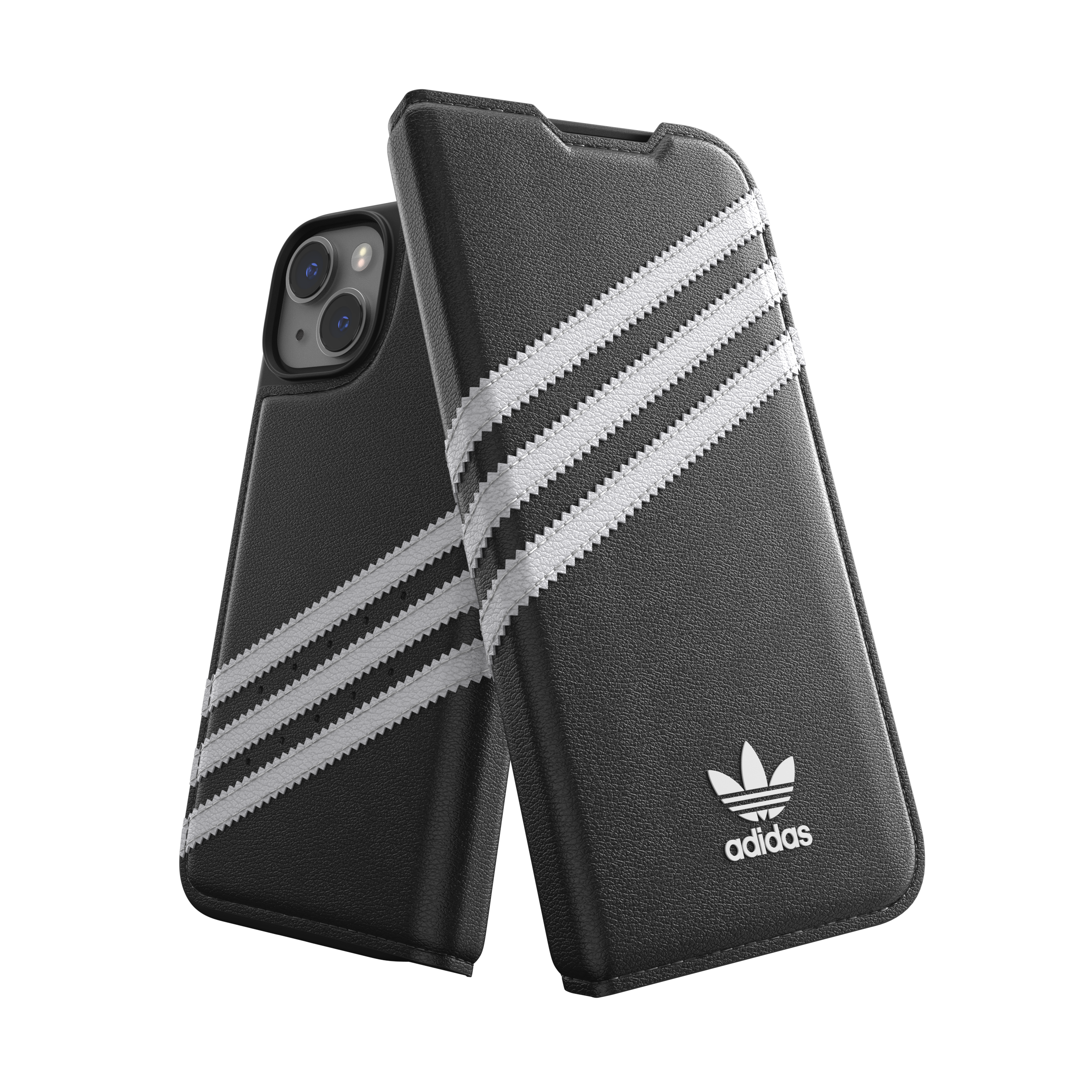 14, Booklet ADIDAS APPLE, BLACK PU, Backcover, IPHONE Case
