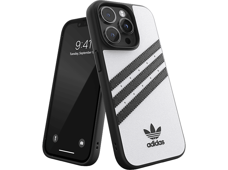 ADIDAS Moulded Case PU, Backcover, APPLE, IPHONE 14 PRO, WHITE