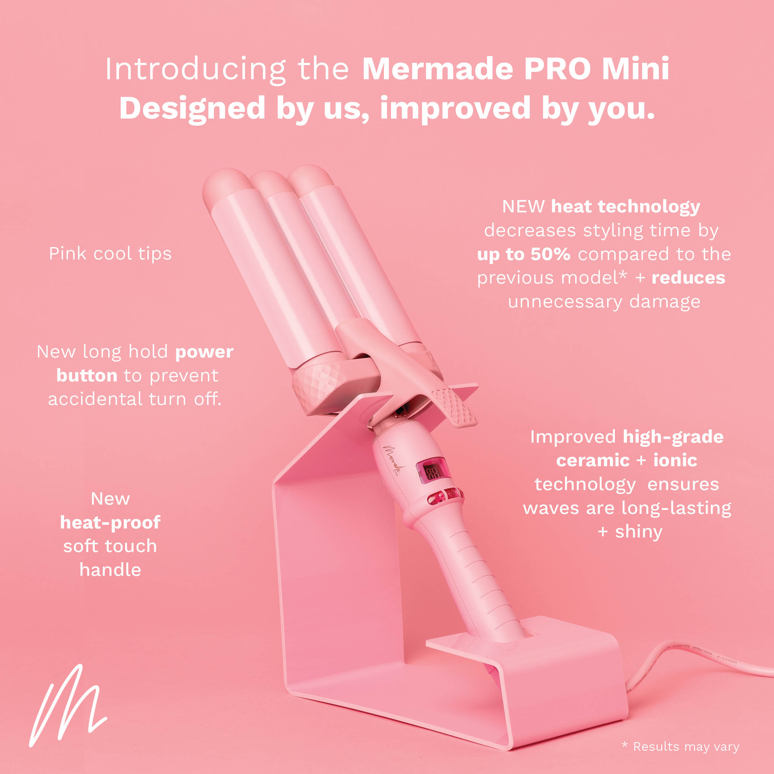 Pink Hair Waver Welleneisen 25mm Mini MERMADE