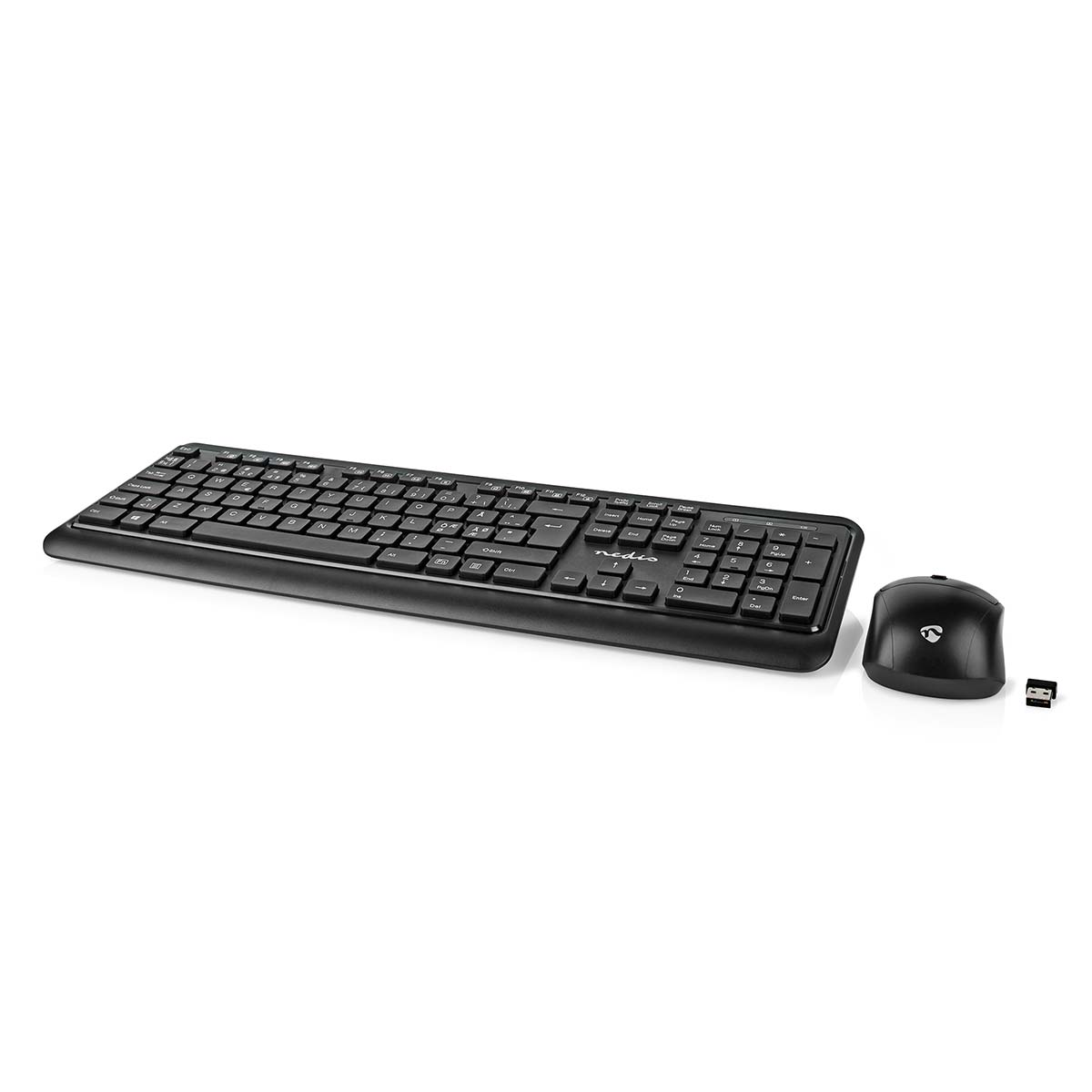 NEDIS KBMCW100BKND, Maus und Tastatur-Set, Schwarz