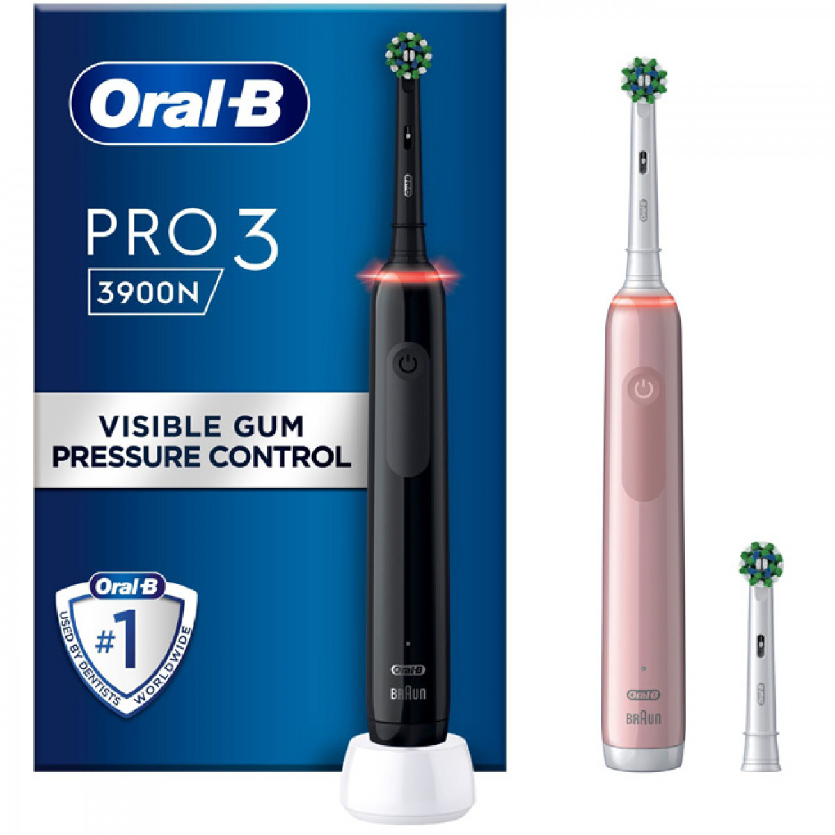 ORAL-B schwarz/pink Zahnbürste 3900 3 Pro Elektrische