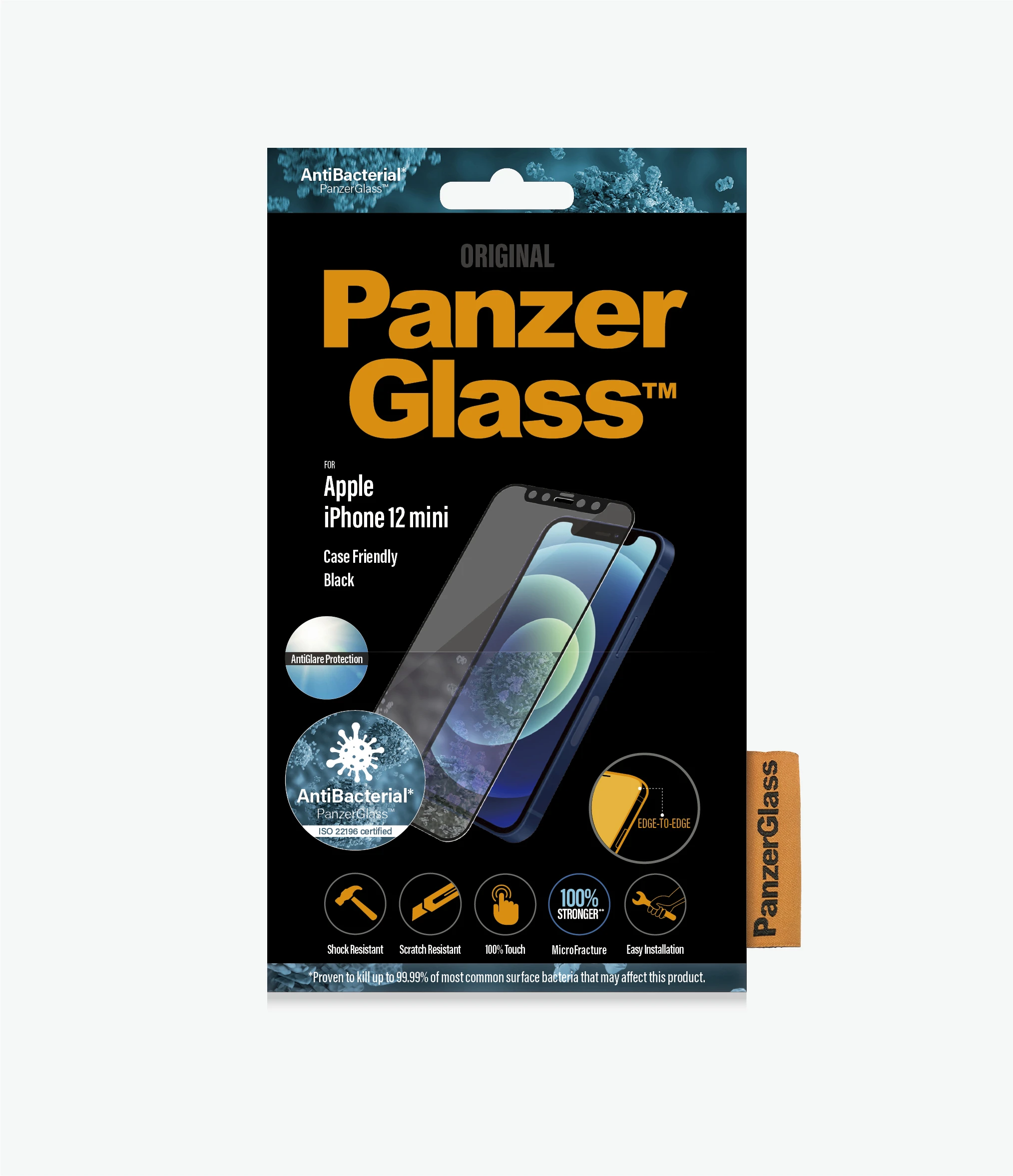 Displayschutz(für Glas, PANZERGLASS Gehärtetes mini) mini, 12 Apple, AB PanzerGlass Anti-Glare iPhone iPhone 12 Apple Schw