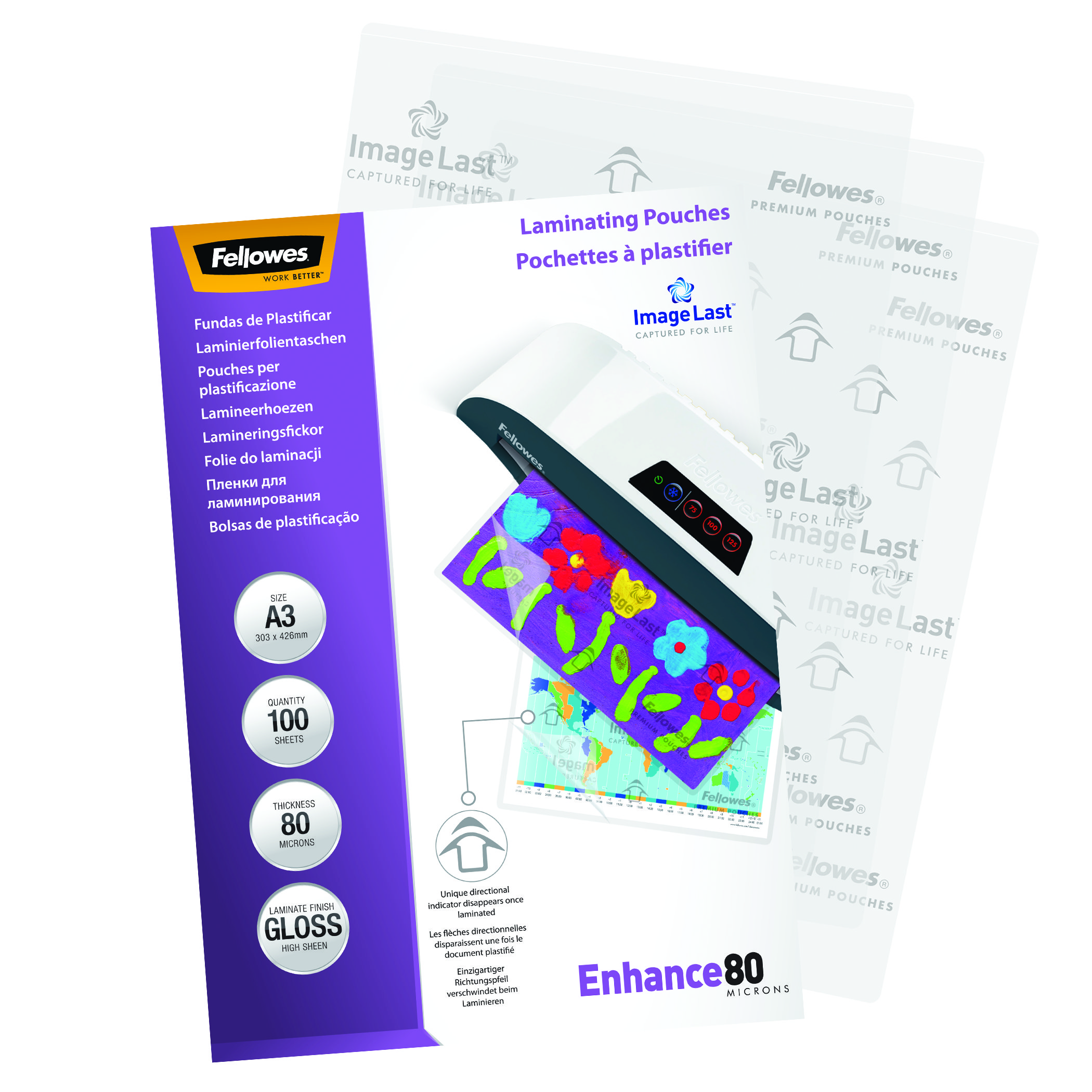 FELLOWES Fellowes IL Lamineerhoezen A3 80 micron (100 stuks) Laminierfolien