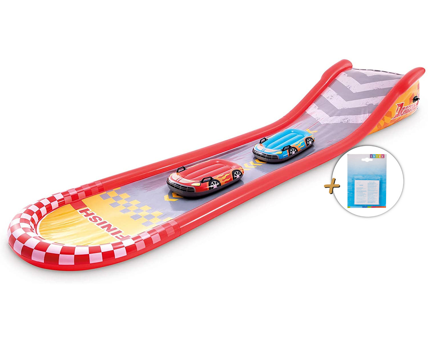 Wasserrutsche INTEX Racing extra + - Wasserspielzeug Reparaturflicken (561x119x76cm) Fun