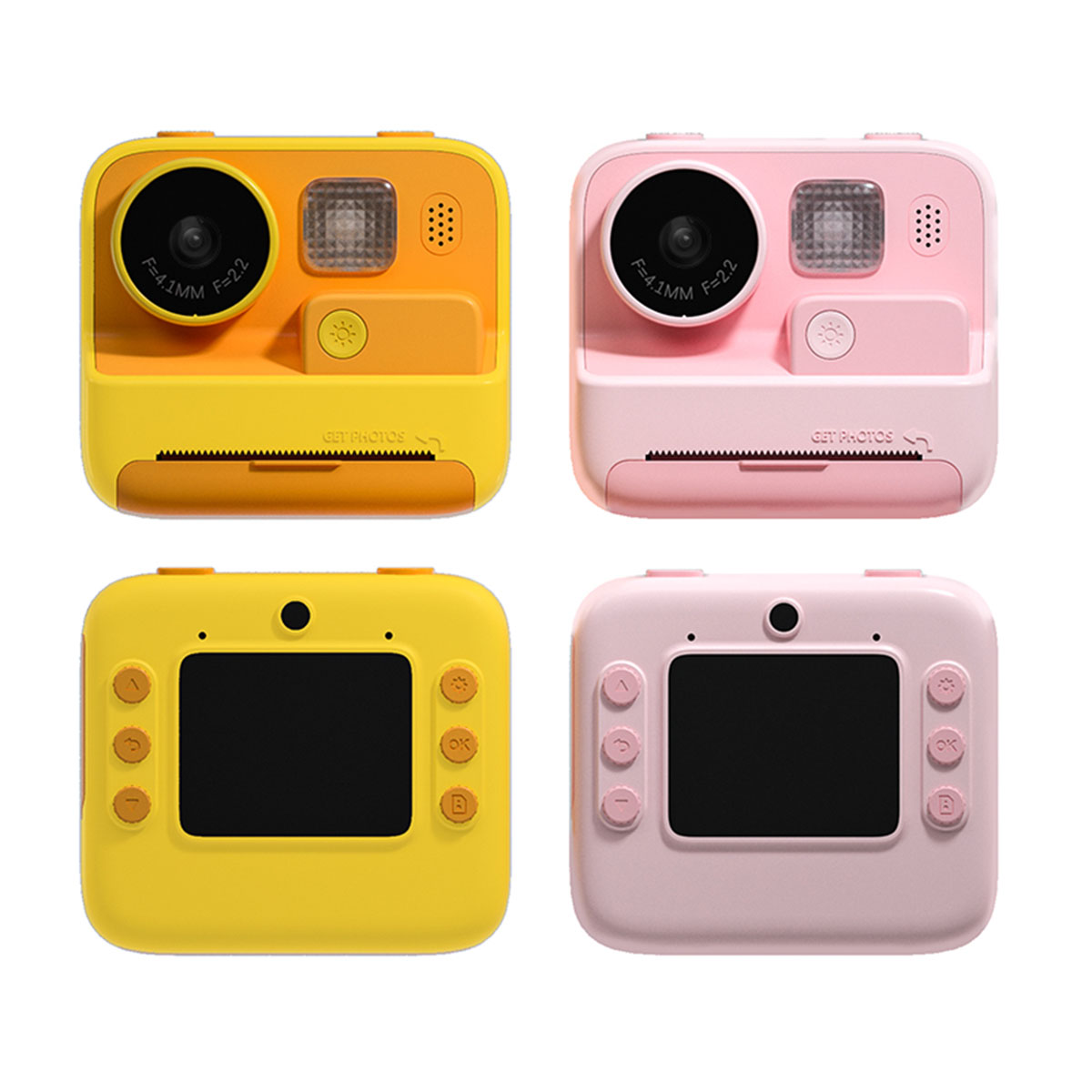 JA Kinderkamera, KIND Sofortbildkamera, Megapixel 48 Polaroid Gelb Spielzeugkamera, Druckkamera,