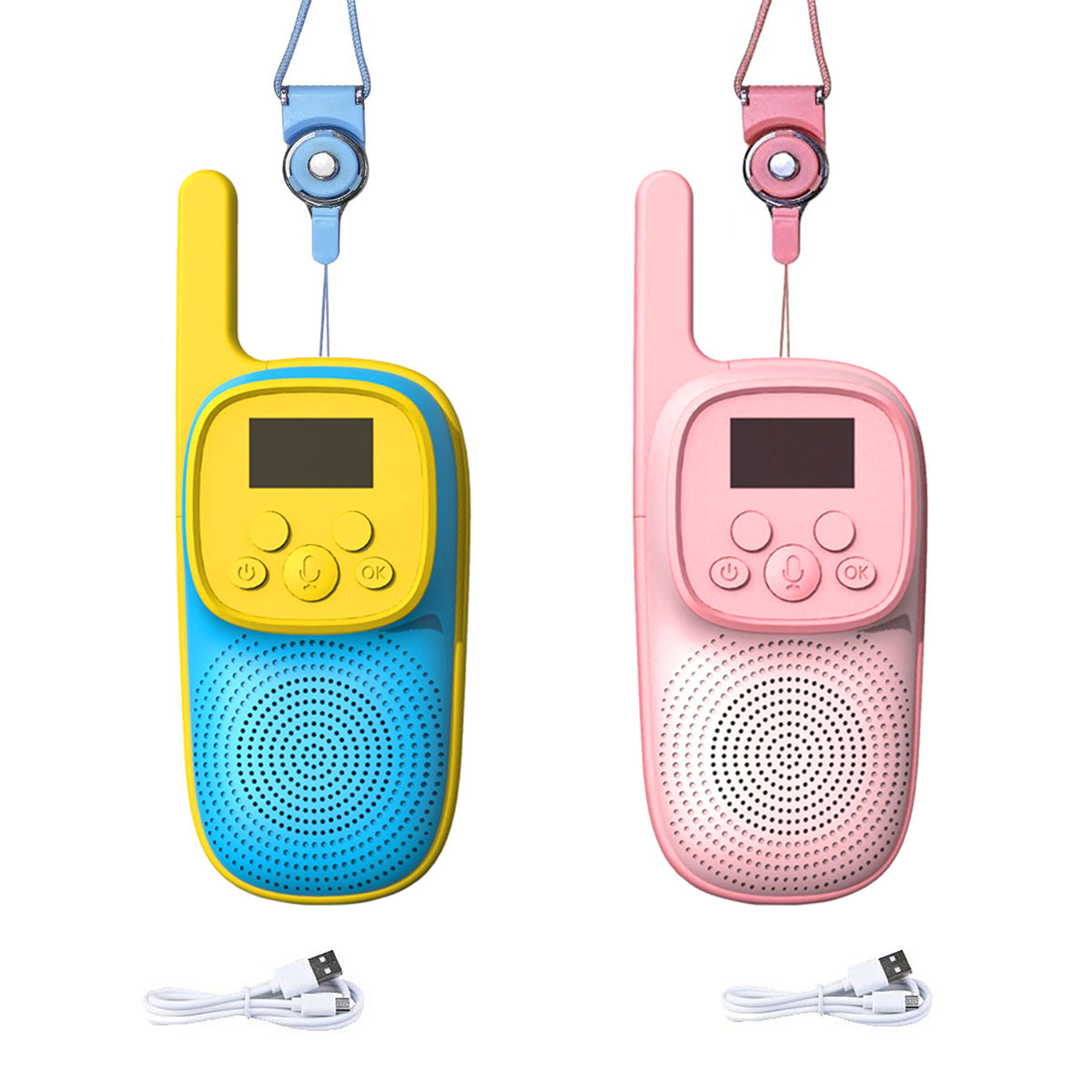 2 KIND Kinderspielzeug, Rosa Walkie Mit + LCD-Taschenlampe Gegensprechanlage, Talkies Stück, JA Blau