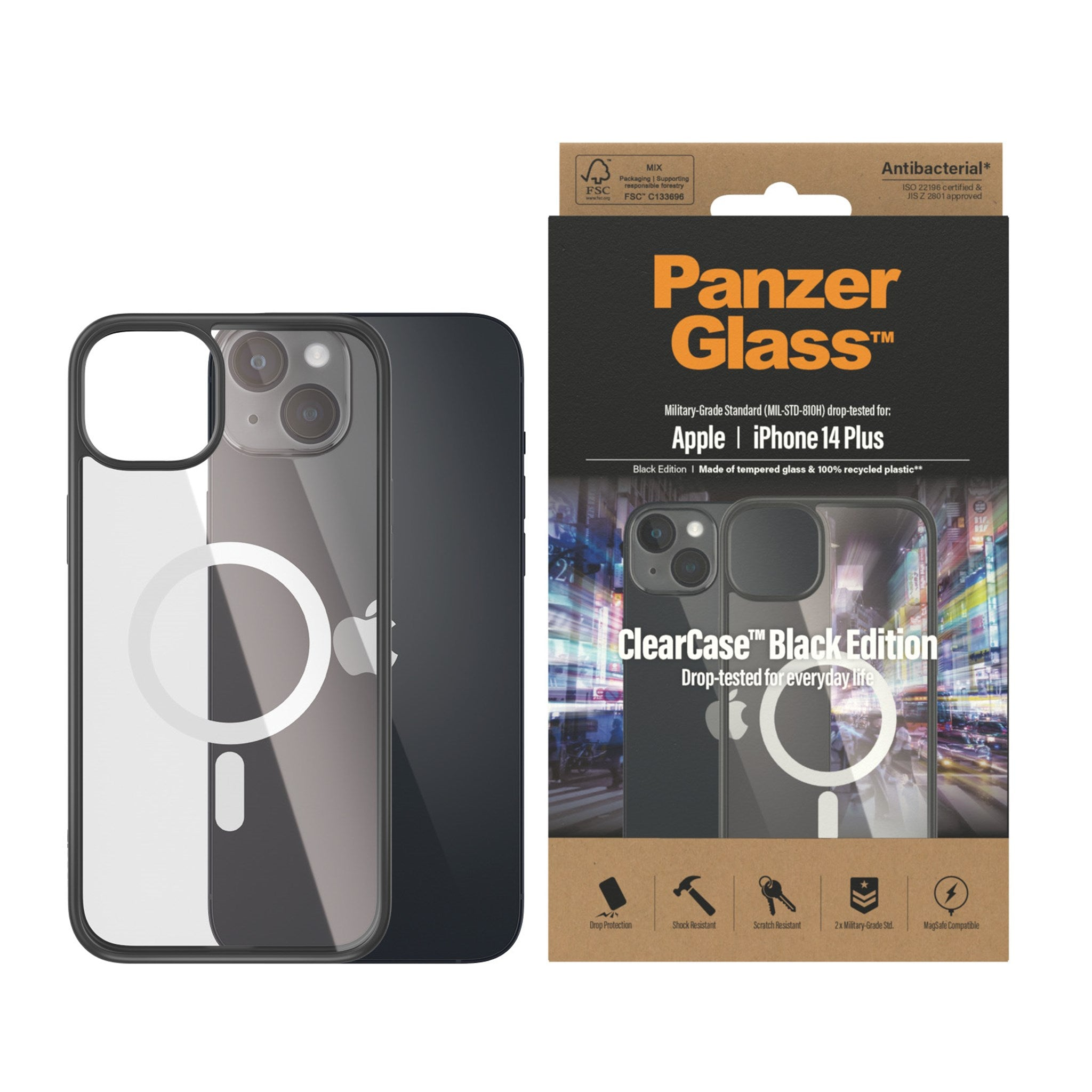 Backcover, ClearCase Transparent Plus, 14 iPhone Apple, MagSafe, PANZERGLASS