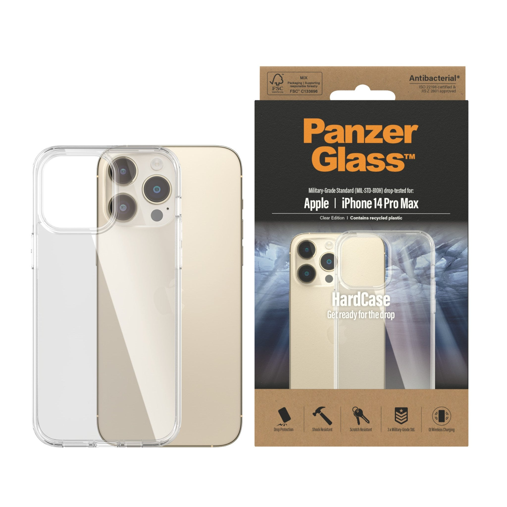 PANZERGLASS PG-0404 CUSTODIA per iPhone 14 Pro Max, Trasparente