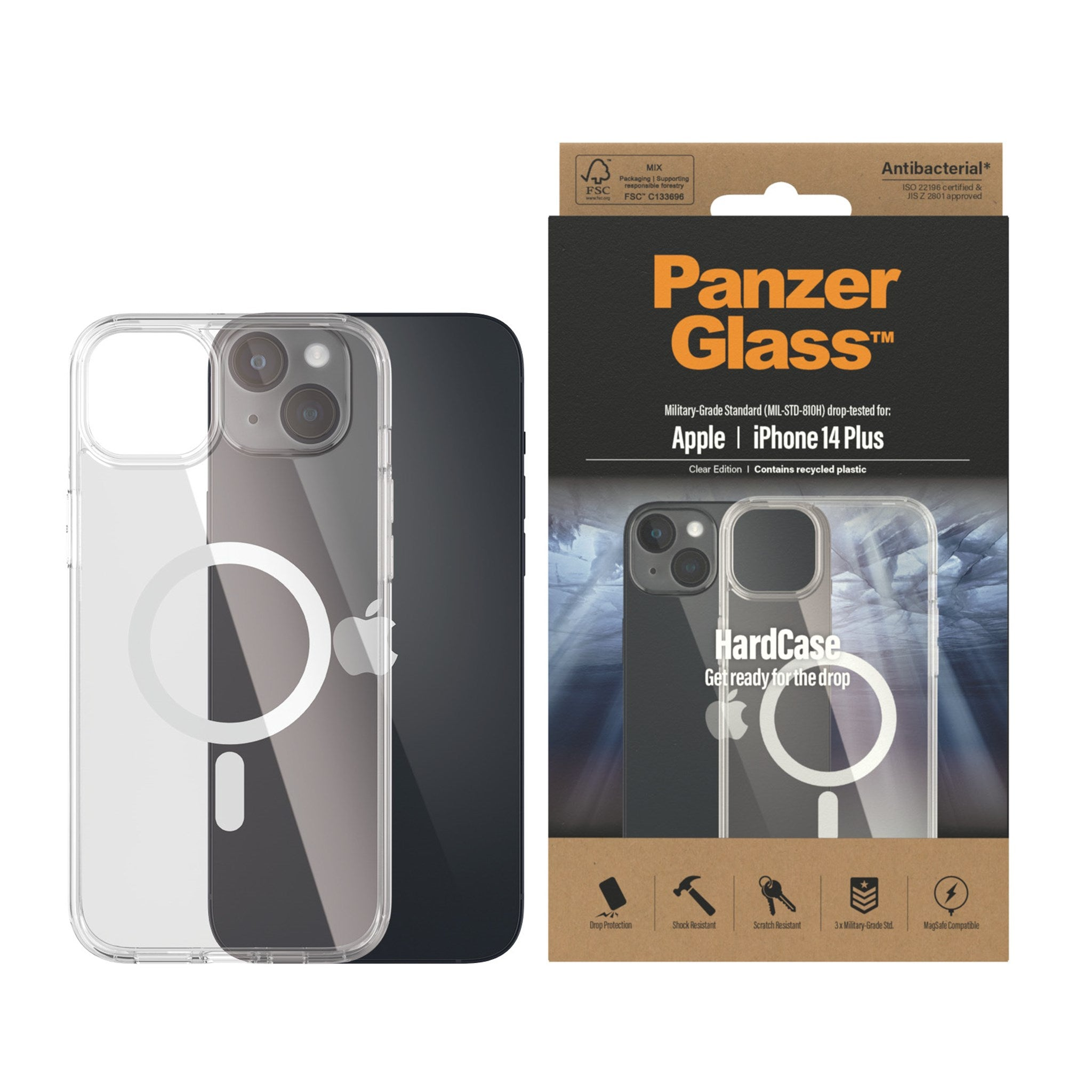 PANZERGLASS HardCase MagSafe, Backcover, Apple, 14 Plus, iPhone Transparent