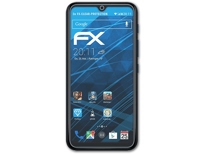ATFOLIX 3x FX-Clear Displayschutz(für Plus) Y62 Wiko