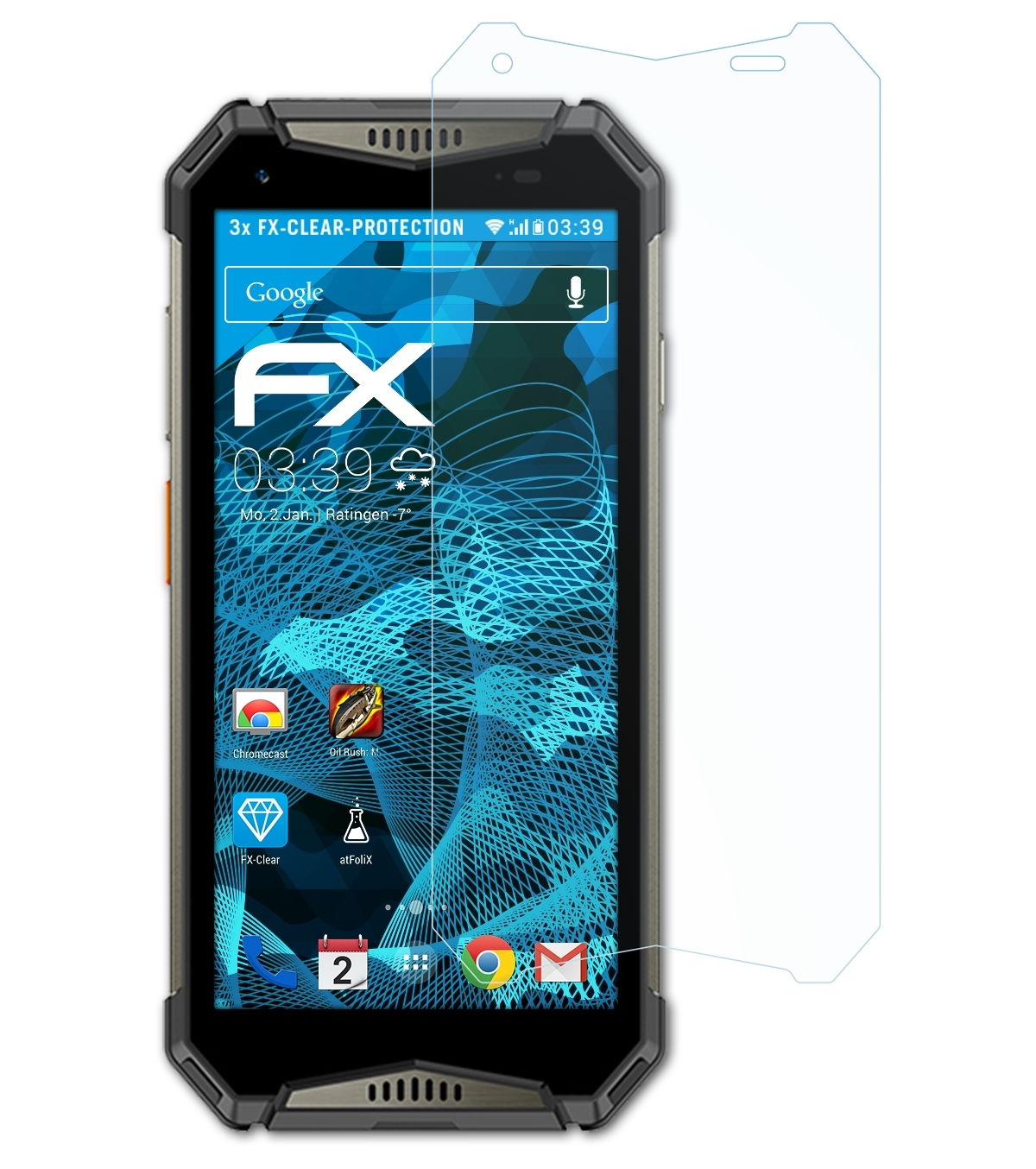 Displayschutz(für 3x Ulefone 20WT) ATFOLIX Armor FX-Clear