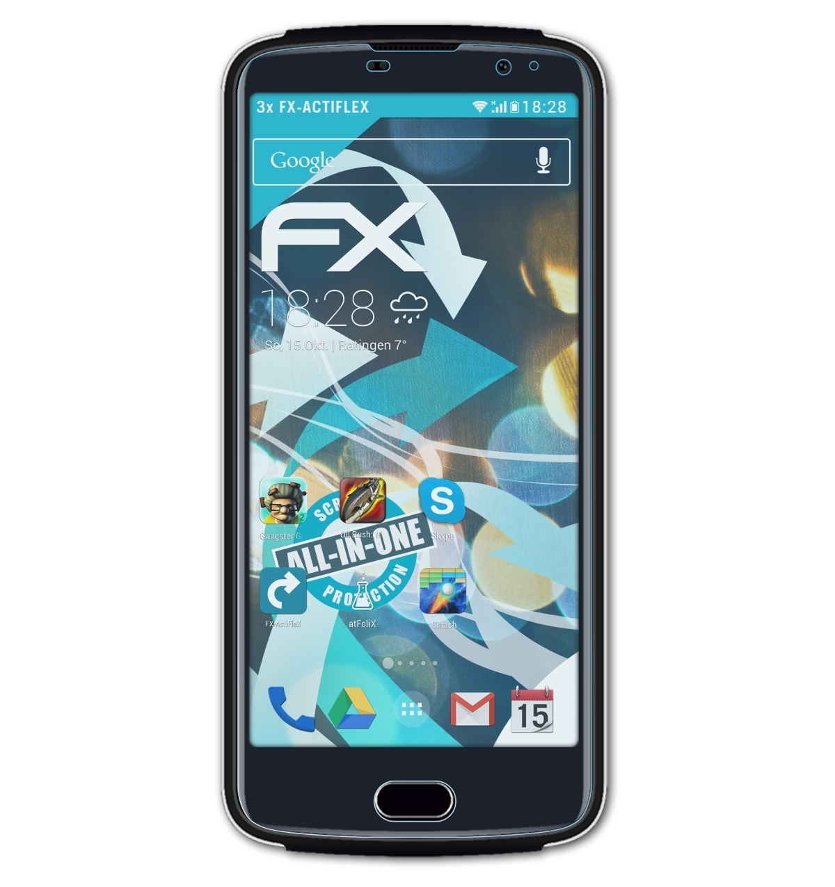 ATFOLIX 3x FX-ActiFleX Displayschutz(für Premium) M7 Beafon