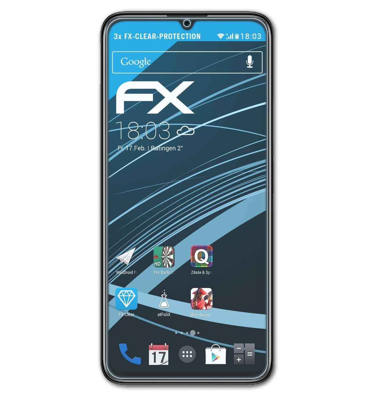 Wiko FX-Clear T3) ATFOLIX 3x Displayschutz(für
