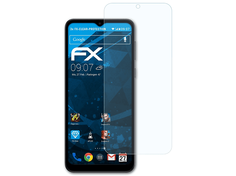 ATFOLIX 3x FX-Clear Displayschutz(für Motorola Moto E13)
