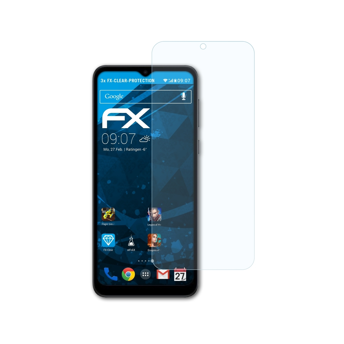 ATFOLIX 3x FX-Clear Displayschutz(für Moto Motorola E13)