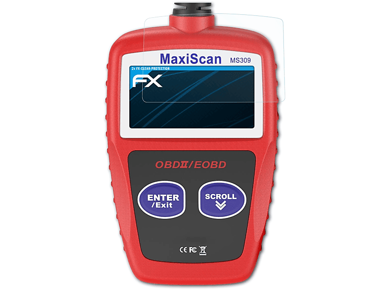 ATFOLIX 2x FX-Clear Displayschutz(für Autel MS309) MaxiScan