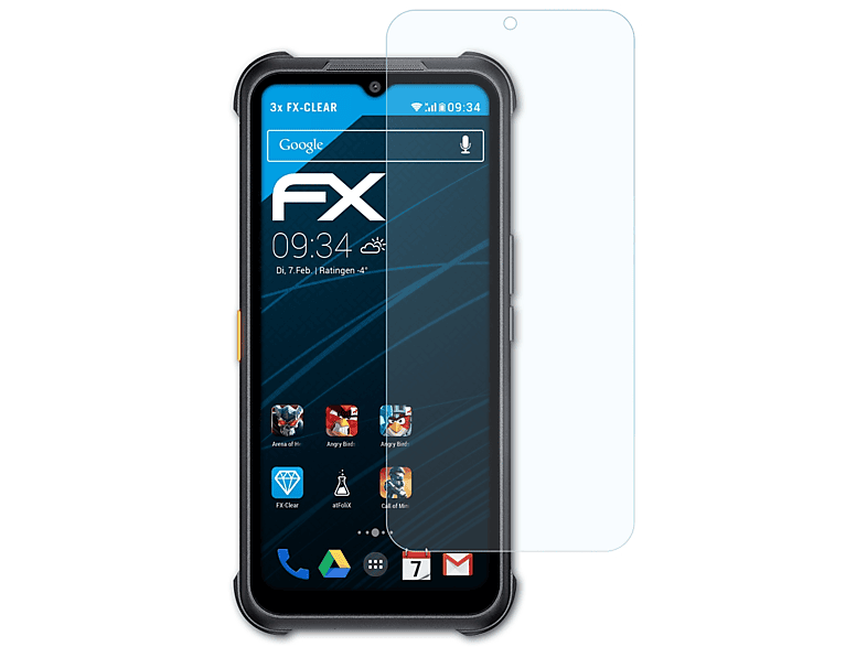 ATFOLIX 3x FX-Clear Displayschutz(für AGM H5 Pro)