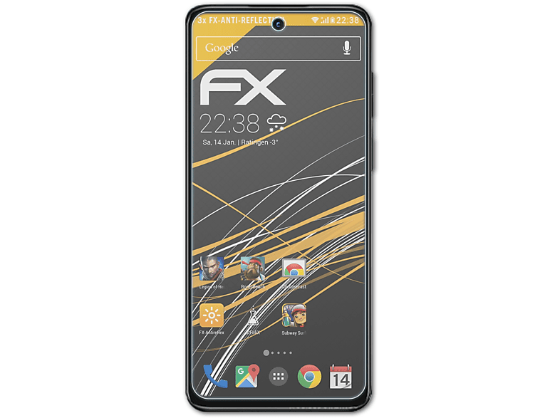 ATFOLIX Motorola Moto FX-Antireflex 3x Displayschutz(für G53)