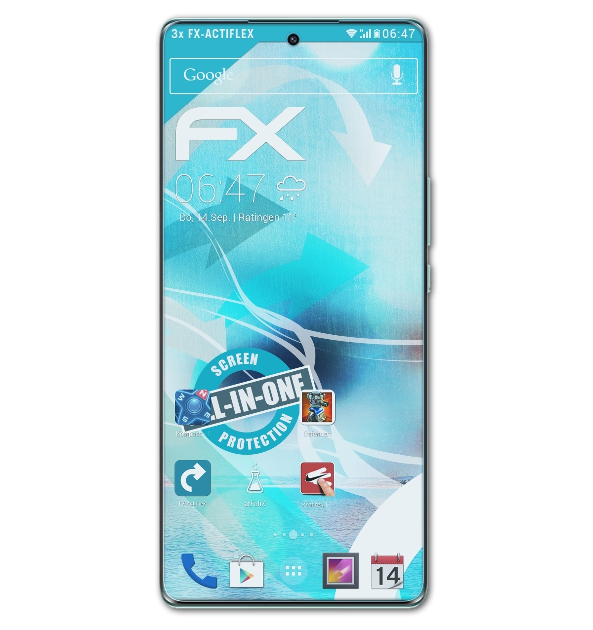 ATFOLIX 3x Displayschutz(für FX-ActiFleX X9a) Honor