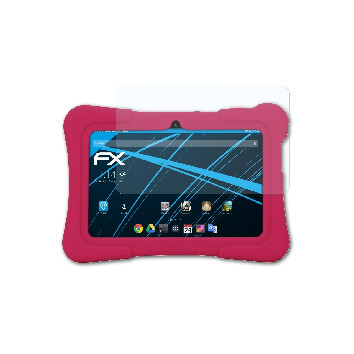 Tablet) Displayschutz(für Pritom FX-Clear ATFOLIX 2x K7 Kids