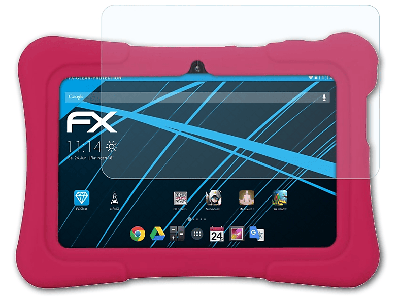 ATFOLIX 2x FX-Clear Displayschutz(für Pritom K7 Kids Tablet)