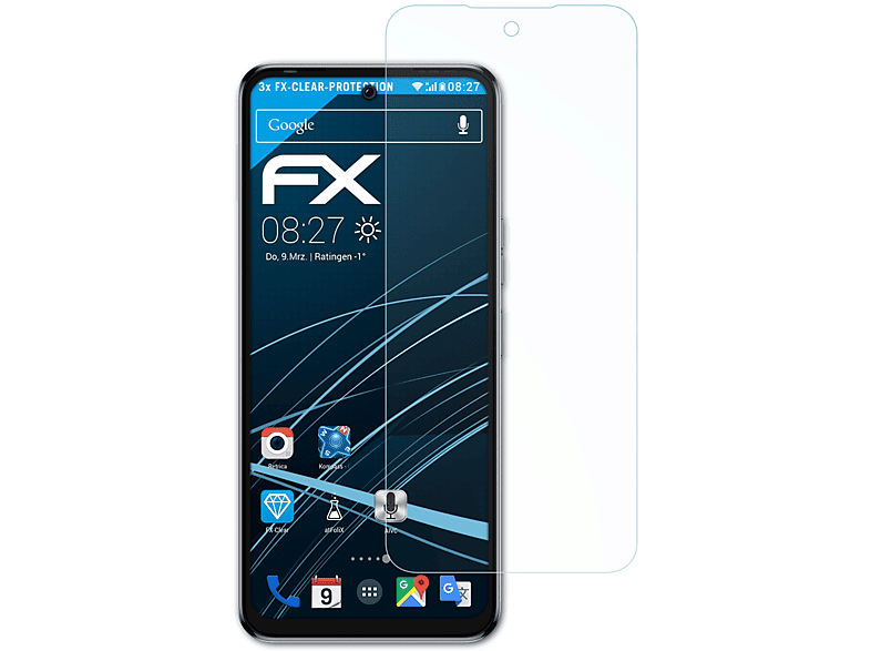 ATFOLIX 3x Displayschutz(für Pova 4) Tecno FX-Clear