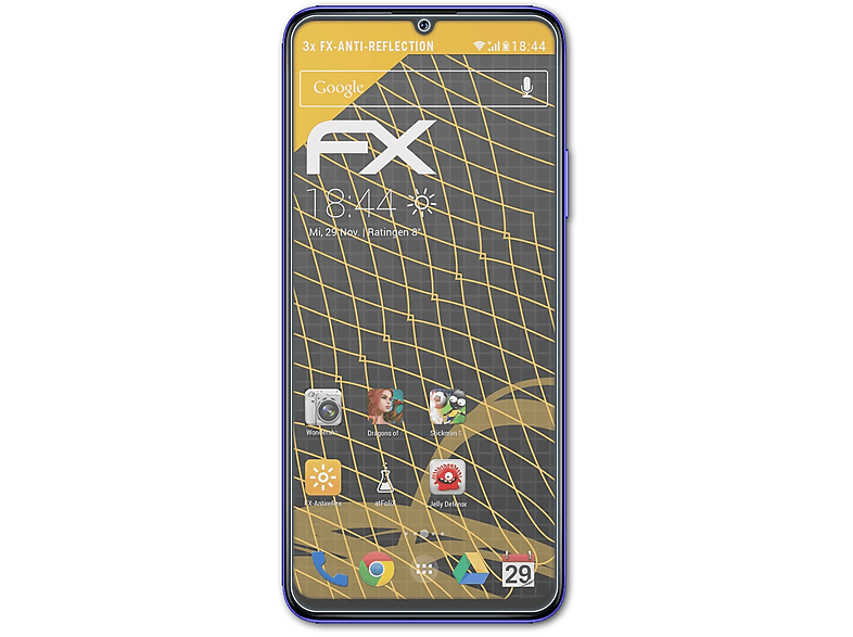 ATFOLIX 3x FX-Antireflex Displayschutz(für Wiko 10)
