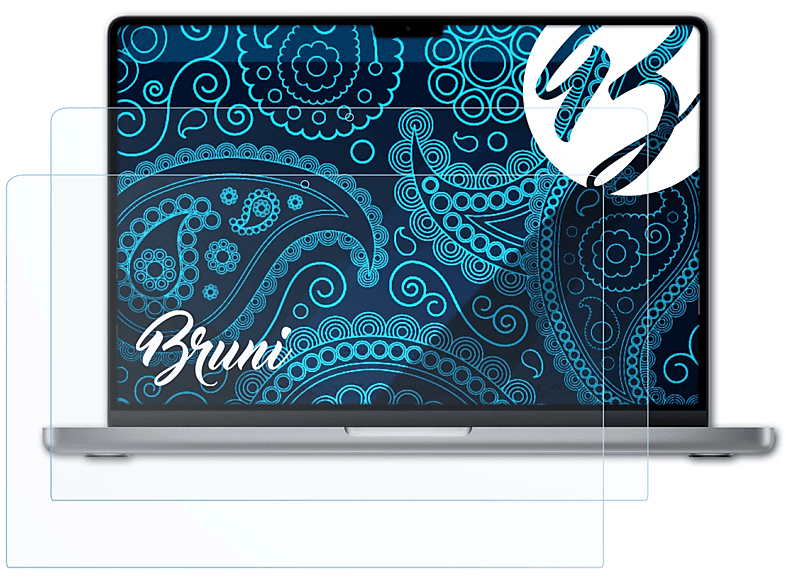 BRUNI 2x Basics-Clear Schutzfolie(für Apple (14 Pro 2023 MacBook Inch))