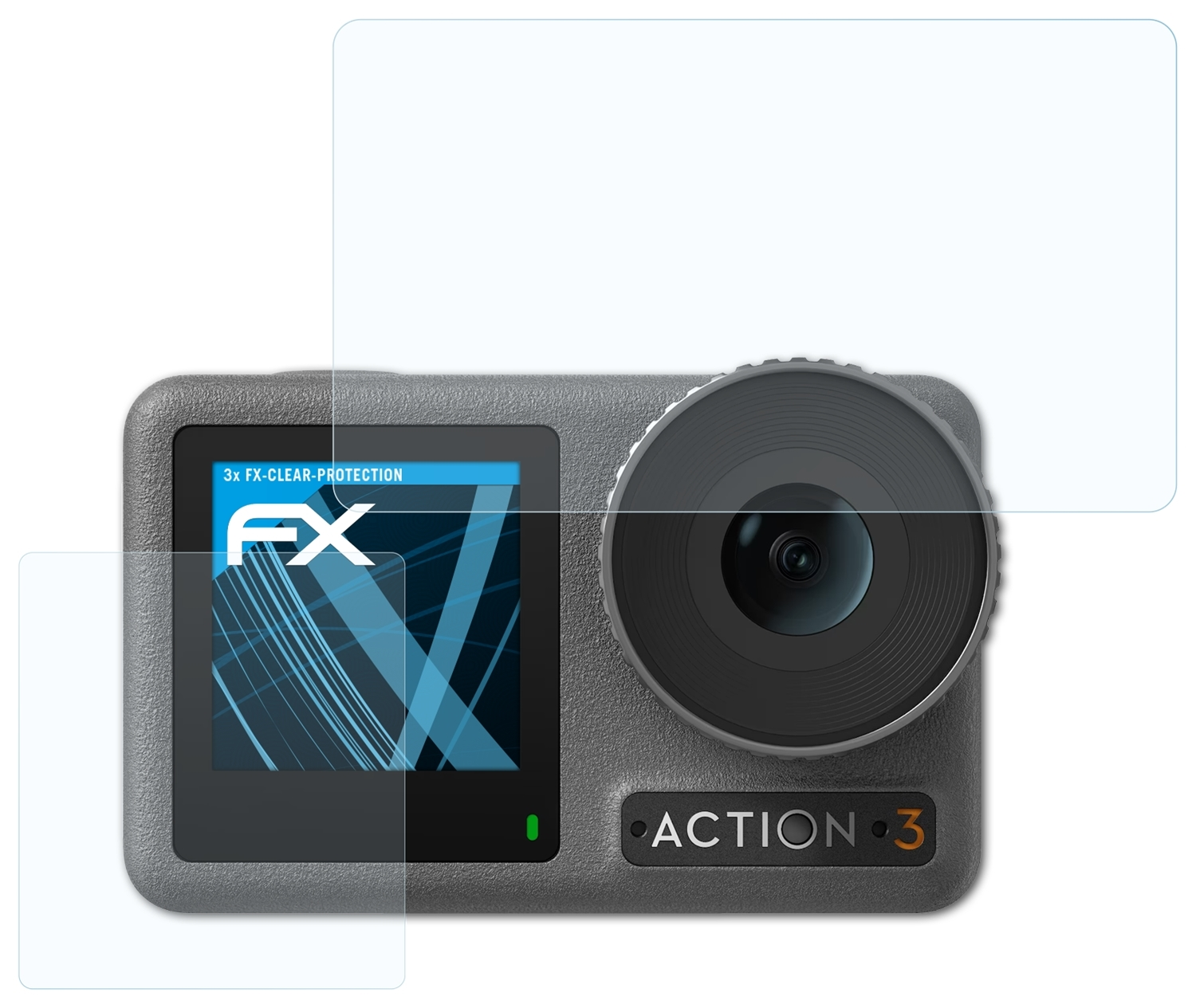 DJI 3x ATFOLIX Displayschutz(für Action FX-Clear 3) Osmo
