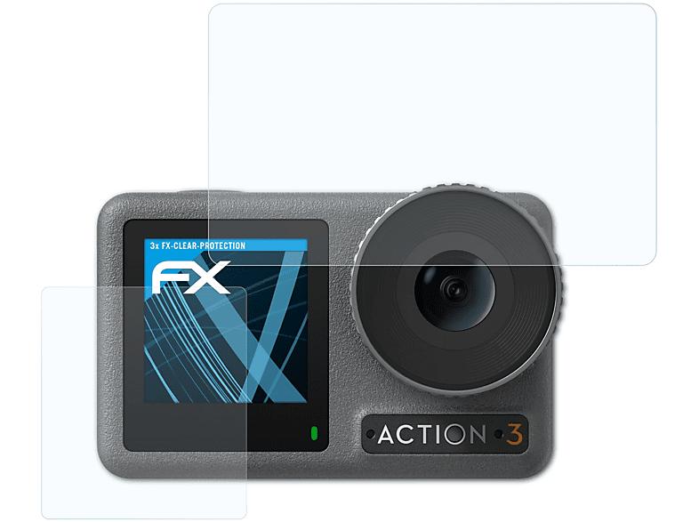3x Action ATFOLIX DJI Osmo FX-Clear 3) Displayschutz(für