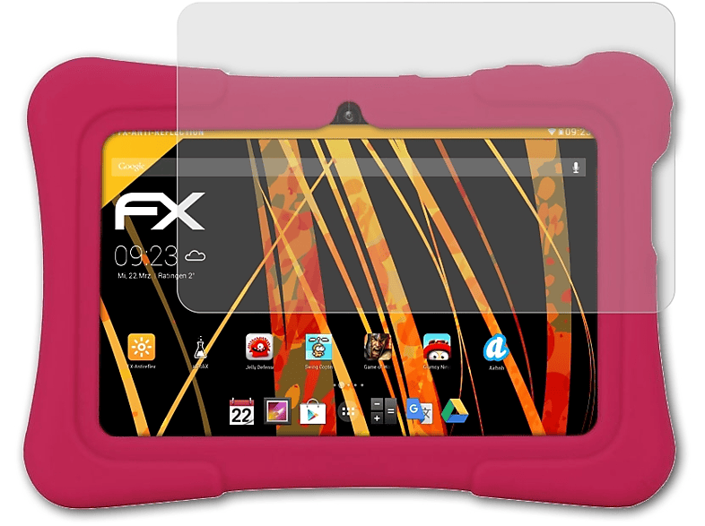 ATFOLIX 2x FX-Antireflex Displayschutz(für Pritom K7 Kids Tablet)