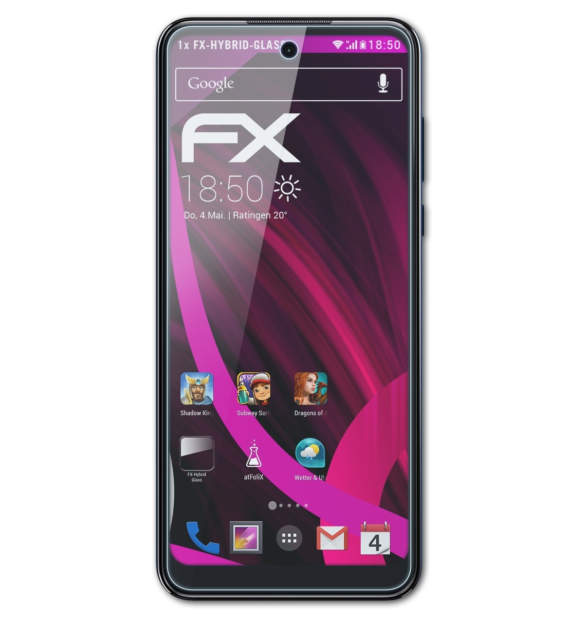 (2023)) ATFOLIX Motorola G FX-Hybrid-Glass Schutzglas(für Play Moto
