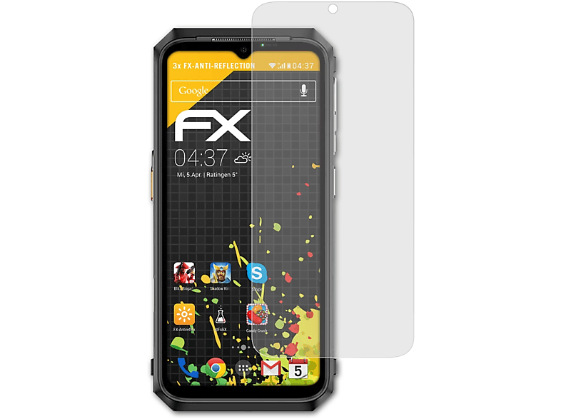 ATFOLIX 3x FX-Antireflex Displayschutz(für Ulefone Power Armor 19)